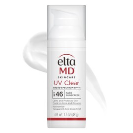 EltaMD EltaMD UV Clear Facial Sunscreen, Broad-Spectrum SPF 46 for Sensitive or Acne-Prone Skin, Oil-free, Dermatologist-Recommended Mineral-Based Zinc Oxide Formula, 1.7 oz