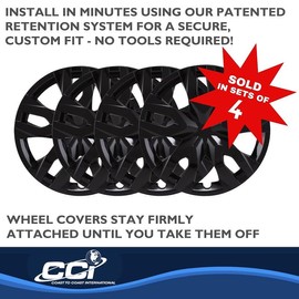 Coast to Coast 17" Black or Silver Snap-On Wheel Covers fits Toyota Corolla Cross LE (2022-2024) - IWC55617 (Black)