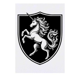 'Unicorn Shield' Temporary Tattoo - Water Resistant, Skin-Safe, Non-Toxic Transfer (TO00083429)