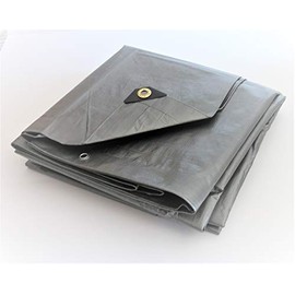 20' x 22' Silver Heavy Duty Waterproof 12 mil Poly Tarp with Grommets(Finished Size Approx. 19'6" x 21'6")