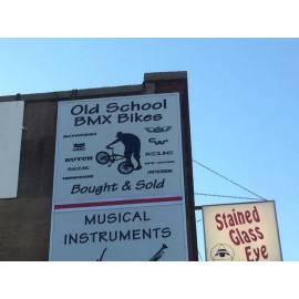 ZERONINE Large NOS Red White ZERONINE STADIUM Number 8 Old School BMX Plate Decal Sticker