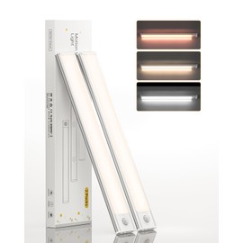 Motion Sensor Light Indoor, 54 LED Under Cabinet Lighting with 3 Colors, USB Rechargeable Battery Operated Closet Lights, Magnetic Dimmable Under Counter Lights Used in Closet, Kitchen for Home Decor