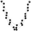 COOLSTEELANDBEYOND Statement Necklace Two Strand Long Chain with Synthetic Pearl