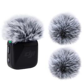 YOUSHARES DJI Mic Mini Wind Muff - Pop Filter Furry Microphone Windscreen for DJI Mini Wireless Lavalier Microphone for Record Interview（2Pcs / Black & White）