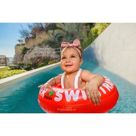 FREDS SWIM ACADEMY SWIMTRAINER Classic Red Swimming Trainer for Children from 3 Months to 4 Years, Inflatable Swimming Aid for Getting Used to the Water, for Beginners