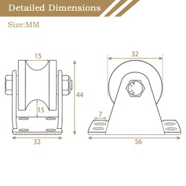 KCNOFNC Pulley Steel Cable, Pulley for Ropes, Pulley with 2 Ball Bearings, Pack of 2