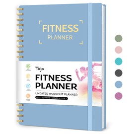 Fitness Workout Journal for Women & Men, A5(5.5" x 8.2") Workout Log Book Planner for Tracking, Progress, and Achieving Your Wellness Goals-Sky Blue