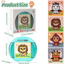 YAOZUP Toy 4-in-1 Puzzle 9 Pieces, Rotating 3D Puzzle, Montessori Puzzle for Children, Patience Games, Educational Toy, Motor Skills Toy, Children's Puzzle Puzzle Gift for Children from 2 3 4 5 6