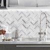STICKGOO Peel and Stick Tile Backsplash, Grey Herringbone Adhesive Backsplash