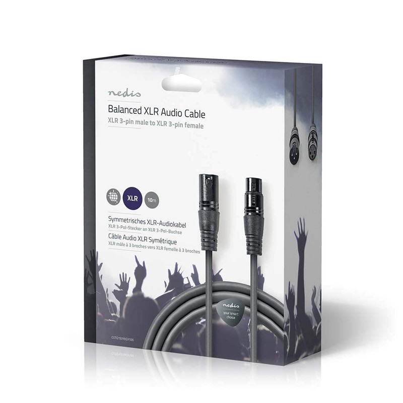 Nedis COTG15010GY100 Balanced XLR Audio Cable | XLR 3-Pin Male
