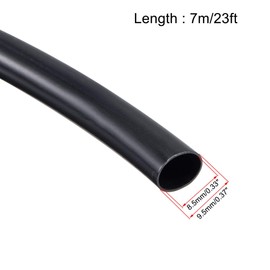 uxcell Black PVC Tube Wire Harness Tubing, 8.5mm ID 23ft Sleeve for Wire Sheathing Wire Protection