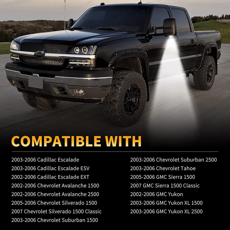 JAMESVAN for Chevy Silverado GMC 2003-2006 Sierra 1500 18 LED