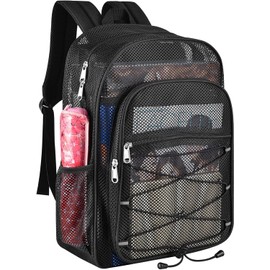 Mochilas de Malla de Alta Resistencia para Adultos, Mochilas Escolares de Malla, Mochilas Escolares Transparentes con Correas Ajustables para Natación, Fitness, Deportes, Cómodo para Viaje