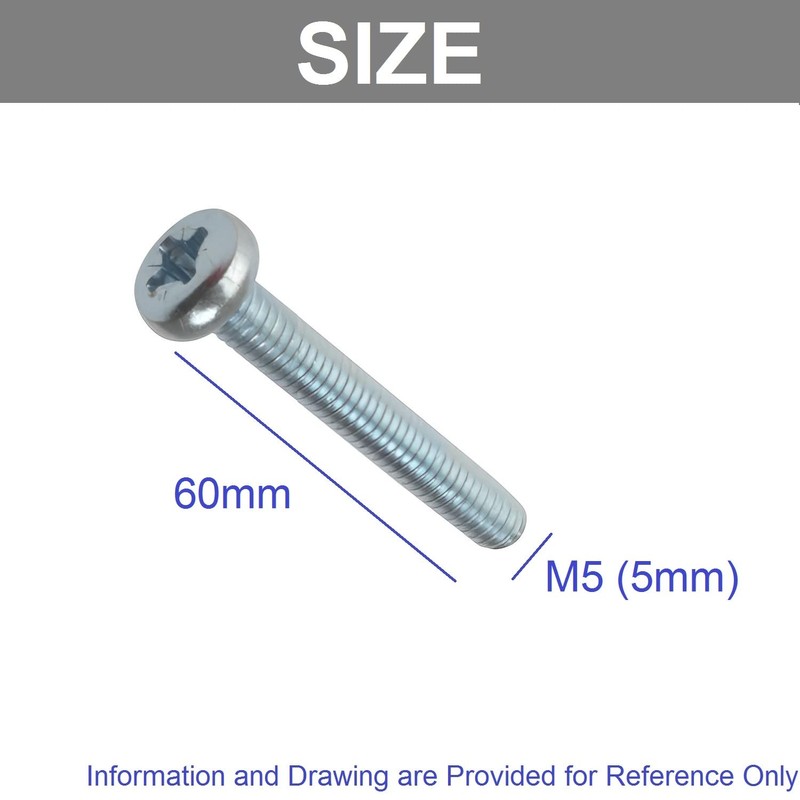 TERF® M5 X 60mm Pozi Pan Machine Screws M5 (5mm)