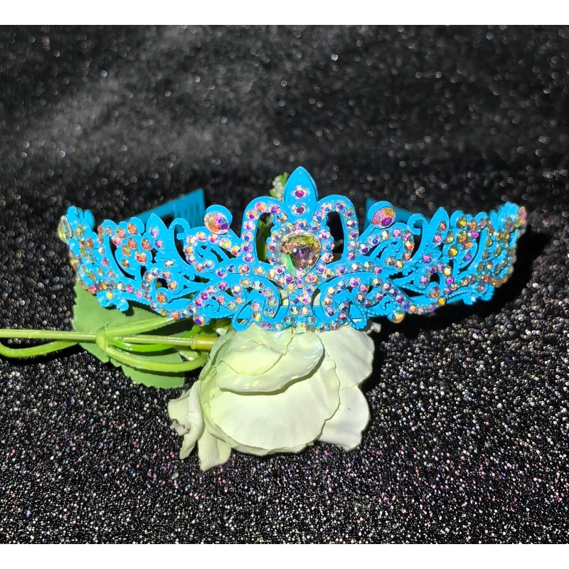 Bride To Be Sash Crystal Crown Kit Blue Bridal Shower