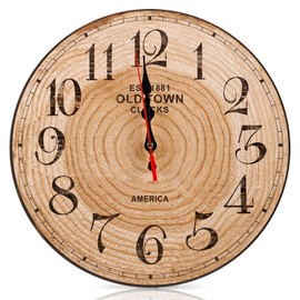 BORDEAG Wall Clock Without Ticking Noises, Wooden Wall Clock 30 cm, Vintage Wall Clocks, Kitchen Clock, Wall Clock Made of Wood, Large Wall Clock Modern for Bedroom, Office, Living Room, Kitchen, Home