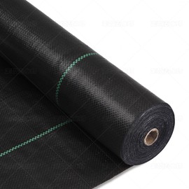 MLZPU 6ftx100ft Landscape Weed Barrier Fabric, Black with Green Line, Heavy Duty Ground Cover