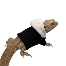 Bearded Dragons Hoodie & Sweater - Handmade Adjustable Sweater Reptile Jacket Shirt for Skin Protection Small Animal Costume Apparel for Lizard Bearded Dragon Guinea Pig Ferret (Black)