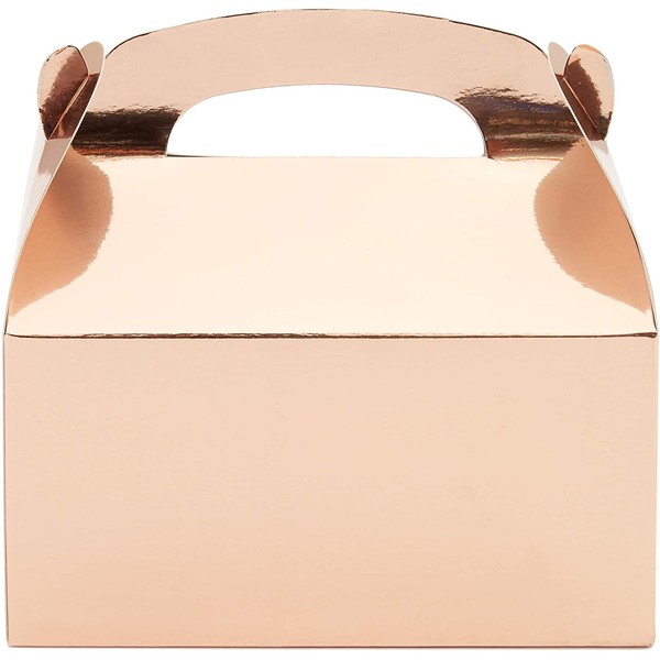 Juvale Party Favor Gable Boxes (24 Pack) Rose Gold, 6 x 3.5 Inches