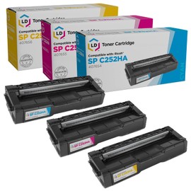 LD Products Compatible Toner Cartridge Replacement for Ricoh SP C252HA (Cyan, Magenta, Yellow, 3-Pack) Compatible with The Following Printer Models C252DN C252SF C262DNw C262SFNw
