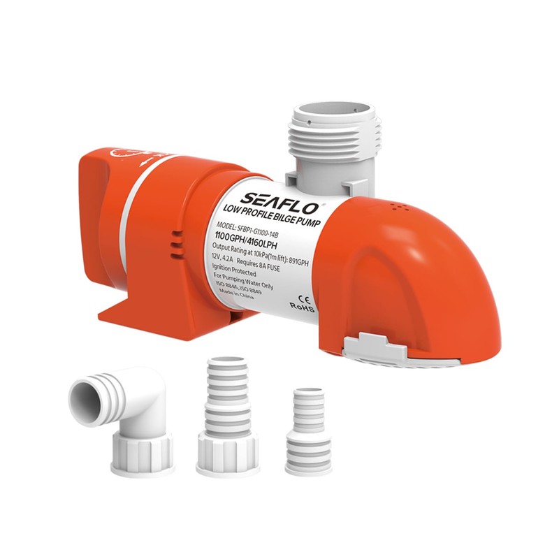 LIGHTEU®, 12V 1100GPH Narrow Low Profile Timer Sensing Automatic Bilge