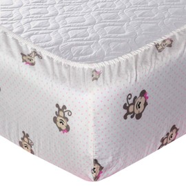 Cuddles & Cribs 2 Pack GOTS Certified Organic Cotton Fitted Crib Sheet – Monkey Pink