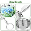 4PCS Pocket Ashtray, Stainless Steel Mini Ashtray with Key-chain, Push-Button