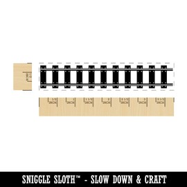 Railroad Train Track for Locomotive Transportation Rectangle Rubber Stamp for Stamping Crafting - 3.75in Large