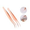 1Set Lash Tweezers, Lashes Extension Curved Tweezers Stainless Steel Lash