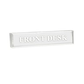 Front Desk 2" x 8" Frosted Acrylic - Office Desk Accessories Décor