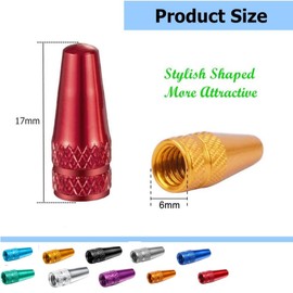 40 Pcs French Style Valve Cap Valve Cap Anodized Machined Aluminum Alloy Bicycle Tire Valve Caps Dust Covers,10 Colors