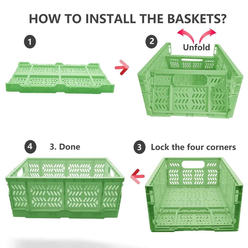 PTEREIW 4 Pack 20L Large Closet Storage Baskets Bins for