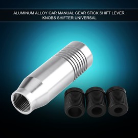 EBTOOLS For Gear Knob, Manual Gear Knob, Universal Aluminium Alloy Car Manual Shift Lever Shift Lever Head with 3 Adapters, Silver