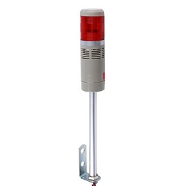 LUBAN Industrial Signal Light Tower, Column LED Alarm Tower Lamp Light Flash Indicator, 1-Layer Stack LED Warning Light with Buzzer for Safety (DC 12V/Sound/Steady ON Light)