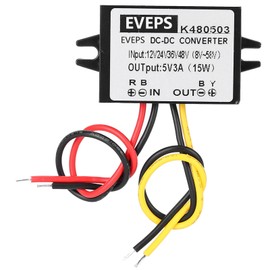 Converter DC-DC 12V/24V/36V/48V DC 5V, DC 5V Downward to 5V 3A Converter Down Power Supply Module for 5V Electrical Appliances, Vehicle LED Screens,