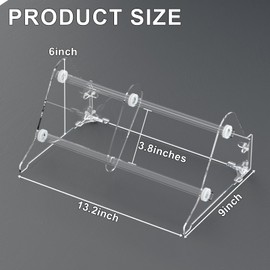 Homakover Acrylic Ribbon Storage Organizer, Wall Mounted or Desk Top, 2-Layer Art Ribbon Dispenser, Holds Large Sizes, Ideal for Craft Room, Flower Shop Wrapping Paper