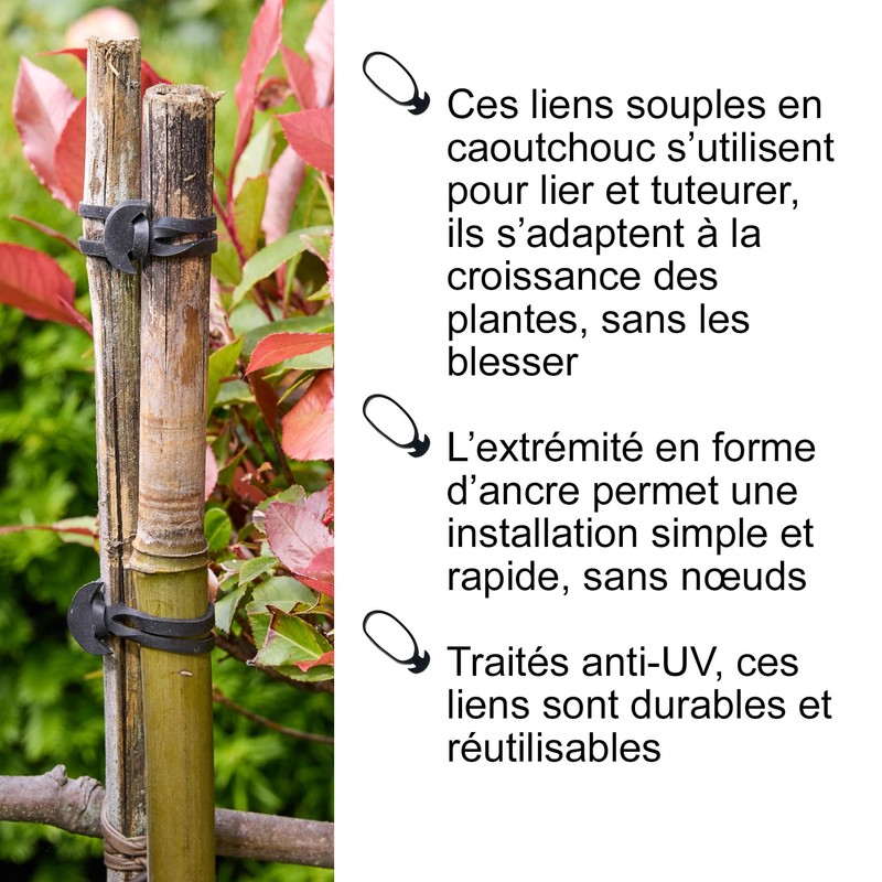 Flandria 30 Links Anchor Rubber 8 cm for Tying Plants