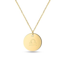 GD GOOD.designs Zodiac Necklace Gold 18 Carat Waterproof I Gold-Plated Necklace with Horoscope Pendant I Zodiac Necklace Made of Stainless Steel for Women, Stainless Steel, Onyx