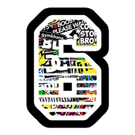 Sticker Number Anzanl Number 6 Racing 12 cm Centrepiece Sticker Bomb Cross Track Car Moto Stickers