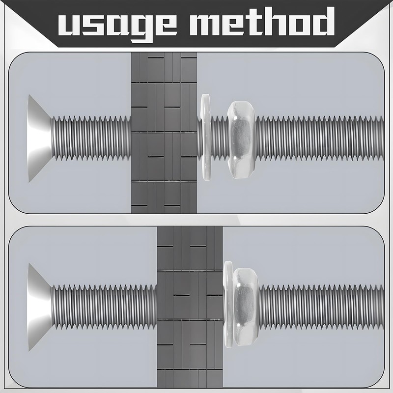 Zmbroll Flat Head Machine Screws #4-40#6-32#8-32 Stainless Steel Nuts Bolts