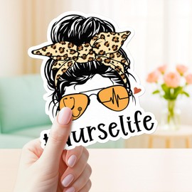 (4 Pcs) Nurse Stickers Pack – Medical Assistant, CNA, RN Stickers for Laptop, Water Bottle, Graduation Cap, Car, Bumper – Healthcare, Nursing & Stethoscope Sticker for Nurses, Students, Size 3 Inch