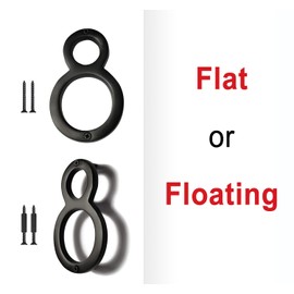 NACH Floating House Numbers, 8 inch Aluminum Black House Numbers for Outside - Number 8, Door Numbers with Mounting Hardware - Ships from Canada