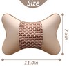 JforSJizT 2pcs Car Seat Neck Support Pillow,PU Soft Leather +