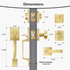 BonKuDoo Entry Front Door Handle, Satin Brass Square Front Door