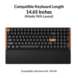 Keychron Silicone Palm Rest for K4 / K4 HE and Lemokey L1 / L1 HE – 14.65" Wrist Support for Compact 96% Layout Mechanical Keyboards, Smooth & Ergonomic Typing Comfort – Black