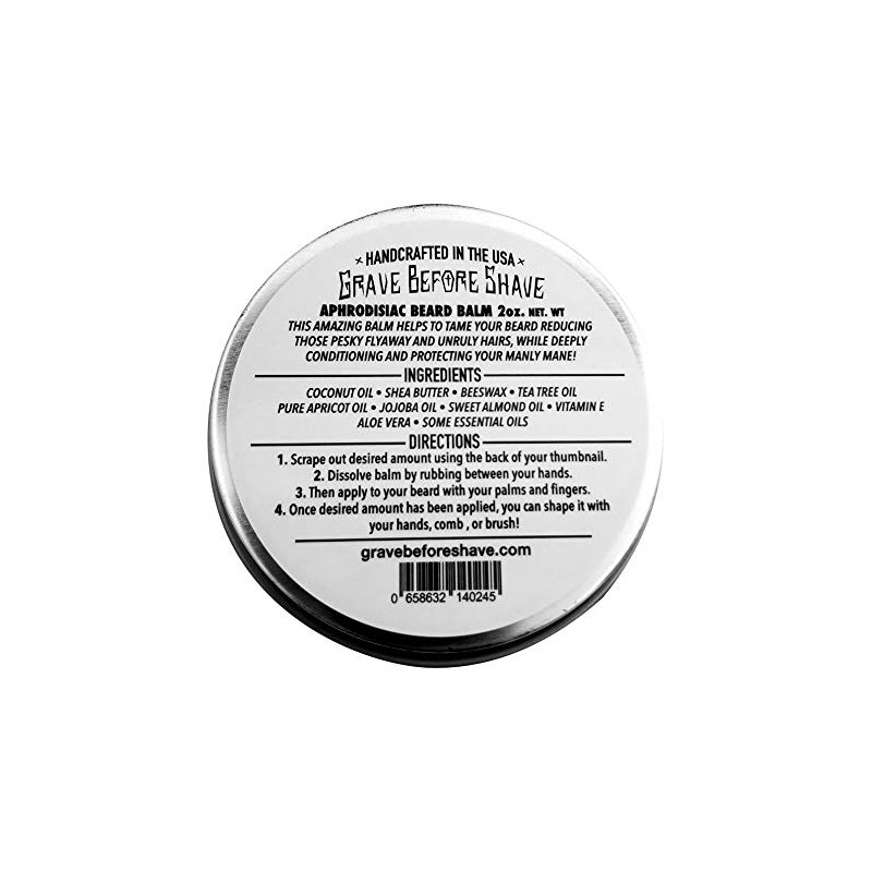 GRAVE BEFORE SHAVE Leather/Cedar wood scent Beard Balm (2 oz.