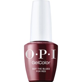 OPI GelColor Got the Blues for Red | Opaque Dark Red Crème UV Cure Gel Nail Polish | Vegan & HEMA Free, Long Lasting, High Shine