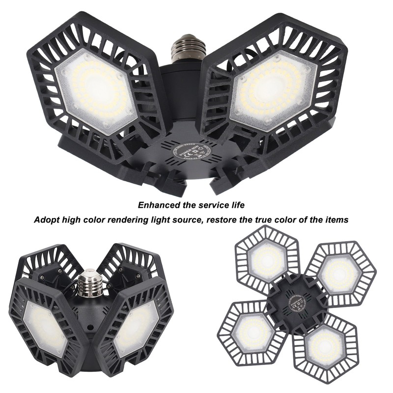 LED Garage Light Cool White 80W 4 Panel 90 Degree