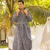 Alexander Del Rossa Mens Robe, Plush Fleece Hooded Bathrobe Men,