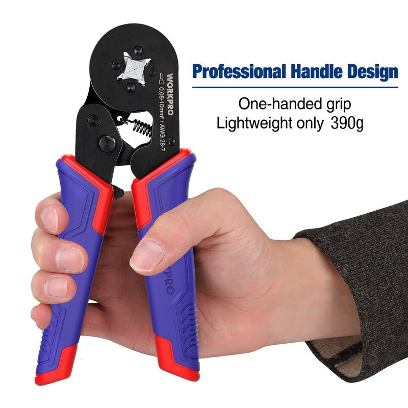 WORKPRO Ferrule Crimping Tool Kit, AWG 28-7 Self-adjustable Ratchet Wire